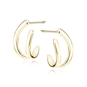 Cercei argint placati cu aur galben Double DiAmanti Z1920EG-DIA (Argint 925‰ 1,6 g.)